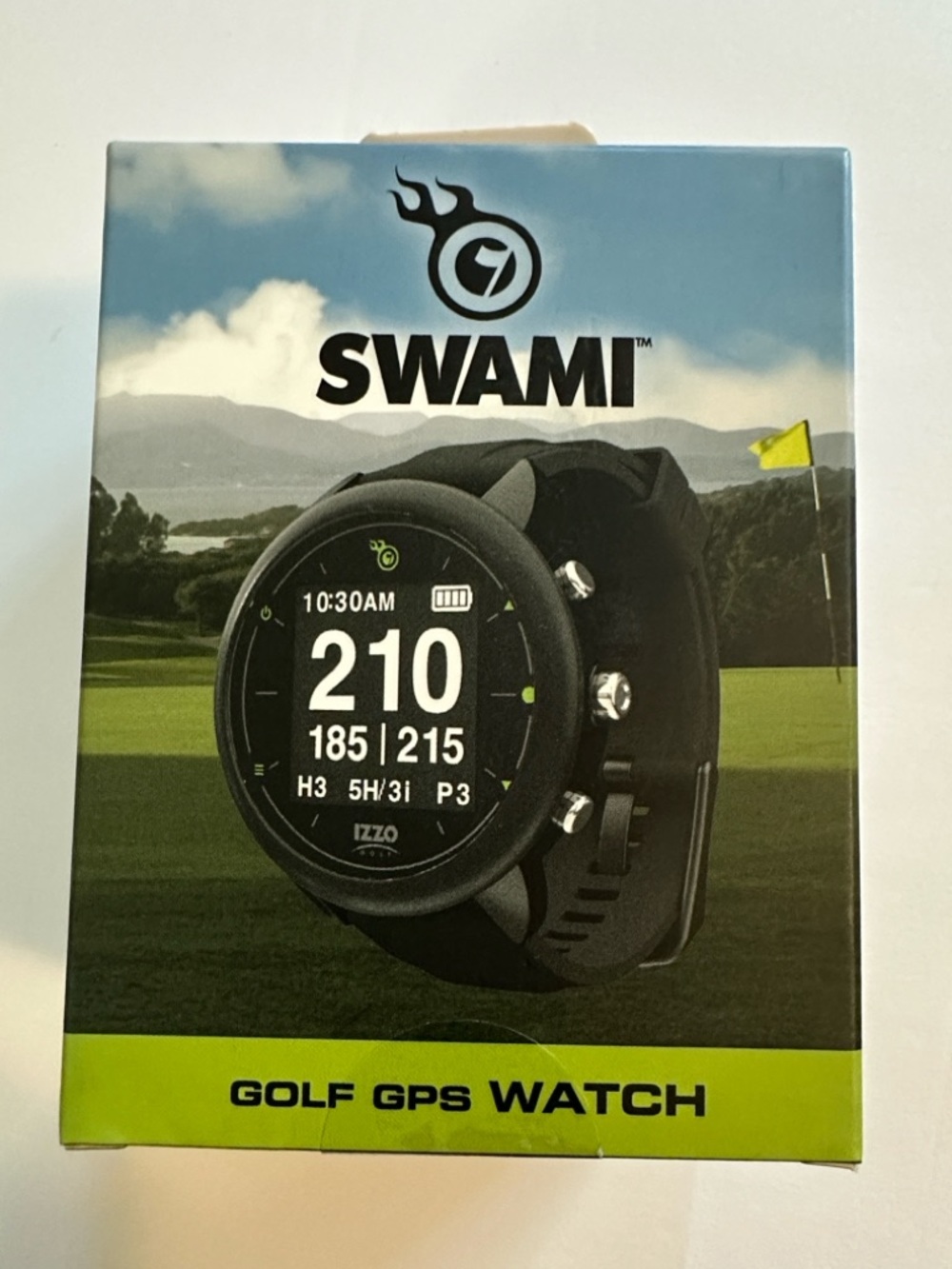 SWAMI Golf GPS Watch - Black and Lime Green